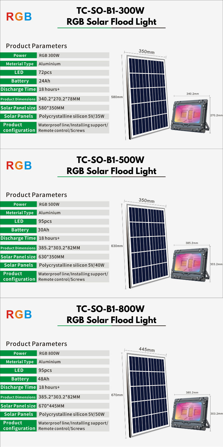smart color changing solar light specification
